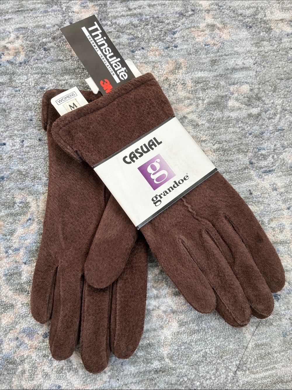 Women's NEW Brown Suede Fleece Lined Thinsulate Insulated Gloves in Medium